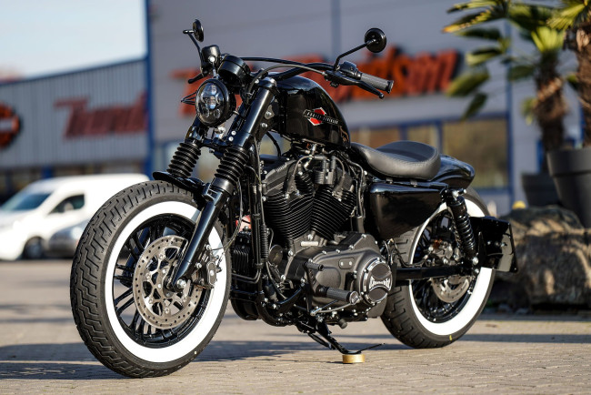 Обои картинки фото харлей, мотоциклы, harley-davidson, мотоцикл, байк, thunderbike, customs