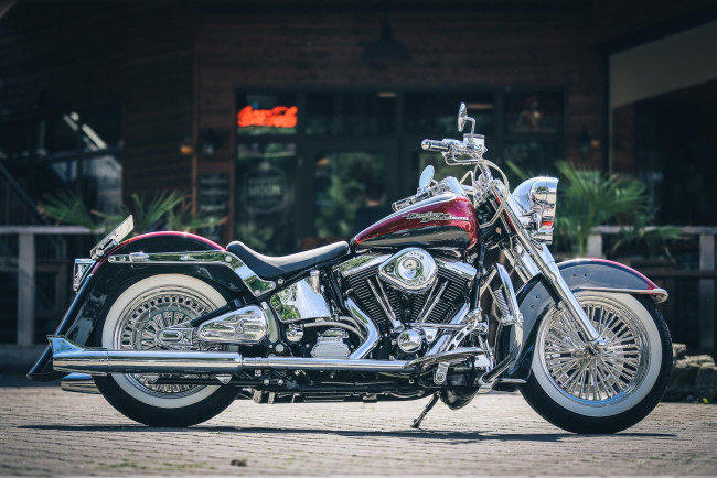 Обои картинки фото harley, мотоциклы, harley-davidson, thunderbike, customs, мотоцикл, байк, чёрно-красный