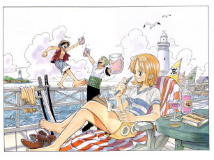 Картинка аниме one piece nami monkey d luffy roronoa zoro