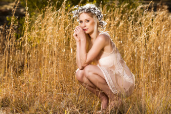 Картинка -Unsort+Блондинки девушки unsort блондинки трава блондинка венок