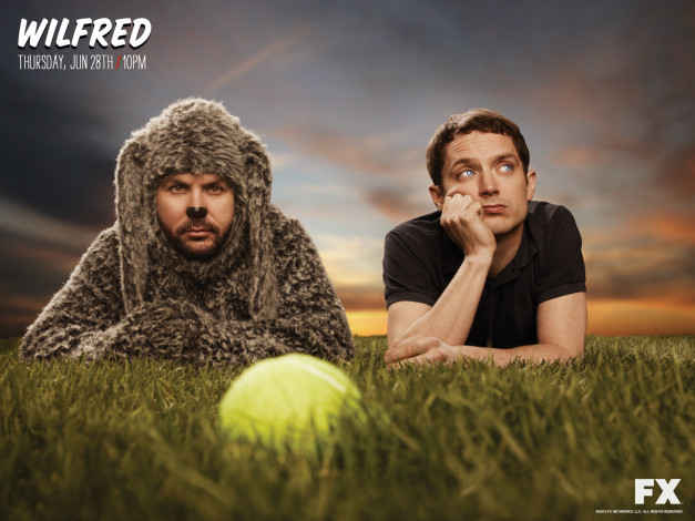 Обои картинки фото уилфред, сериал, кино, фильмы, wilfred, собака, elijah, wood, элайджа, вуд, dog
