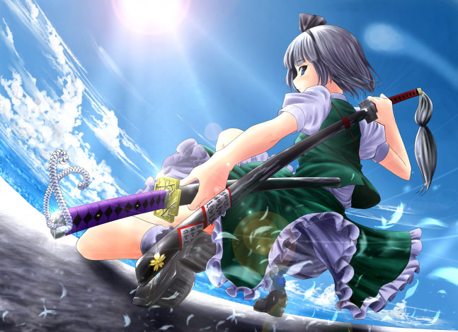 Обои картинки фото konpaku, youmu, аниме, touhou