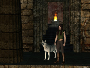 Картинка 3д графика fantasy фантазия мужчина собака