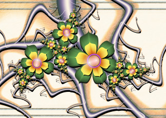 Картинка 3д графика flowers цветы фон узор лепестки