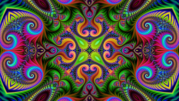 Картинка 3д графика fractal фракталы фон цвет узор