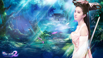 Картинка ghost story видео игры девушка меч лес храм