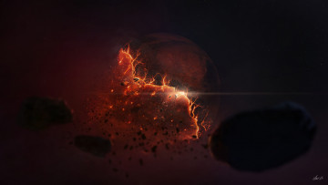 Картинка космос арт разрушение планета