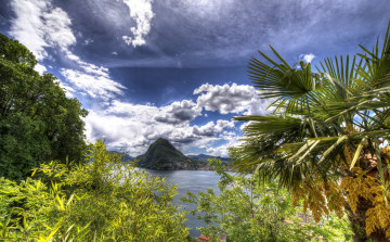 Картинка природа тропики океан залив горы джунгли