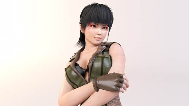 Обои картинки фото 3д, графика, anime, аниме, взгляд