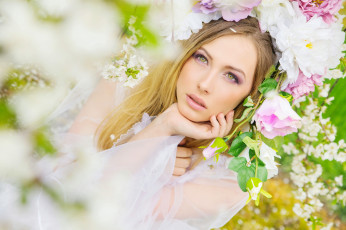 Картинка девушки -unsort+ лица +портреты лицо цветы венок