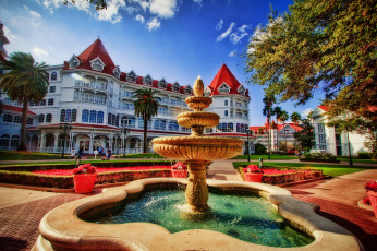 Картинка disney`s+grand+floridian+resort+and+spa города диснейленд windermere walt disney world disney's grand floridian фонтан курорт флорида florida уиндермир диснейуорлд