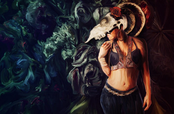 Картинка фэнтези маги +волшебники череп