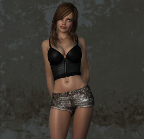 Обои картинки фото 3д графика, люди , people, взгляд, девушка