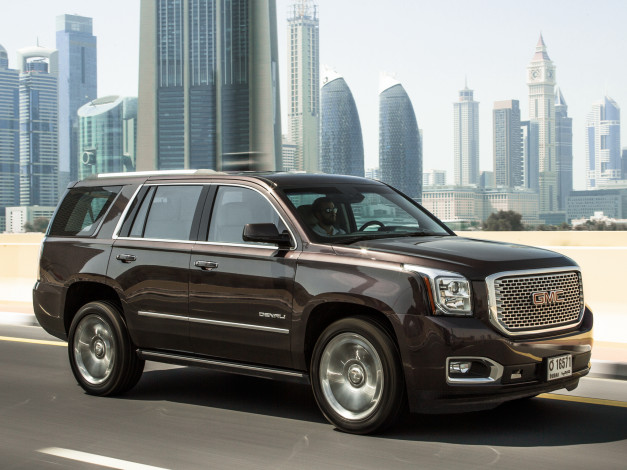 Обои картинки фото автомобили, gm-gmc, gmc, yukon, denali, 2014, темный