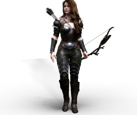 обоя 3д графика, амазонки , amazon, лук, фон, взгляд, девушка, стрелы