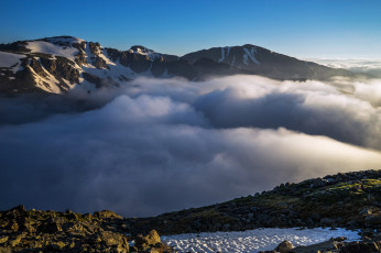 Картинка природа горы восход облака