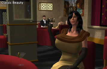 Картинка 3д+графика люди+ people жест фон взгляд девушка