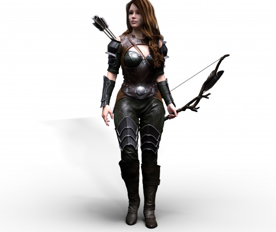 Обои картинки фото 3д графика, амазонки , amazon, лук, фон, взгляд, девушка, стрелы