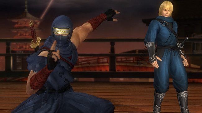 Обои картинки фото видео игры, dead or alive 5, ниндзя, фон, взгляд, девушка