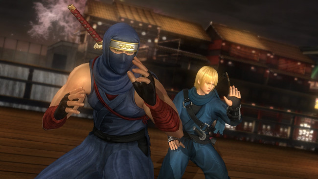 Обои картинки фото видео игры, dead or alive 5, ниндзя, фон, взгляд, девушка