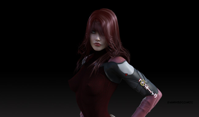 Обои картинки фото 3д графика, люди , people, девушка, взгляд, фон