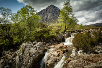 Картинка природа водопады лес водопад река