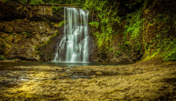 Картинка природа водопады река лес водопад
