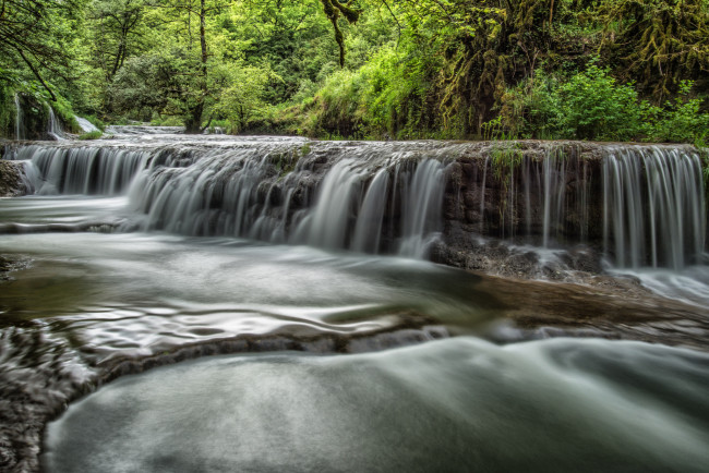 Обои картинки фото природа, водопады, водопад, река, лес