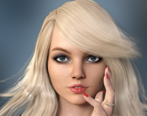 Картинка 3д+графика портрет+ portraits фон взгляд девушка