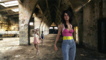 Картинка 3д+графика люди+ people фон взгляд девушка