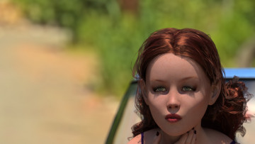 Картинка 3д+графика портрет+ portraits фон девушка взгляд