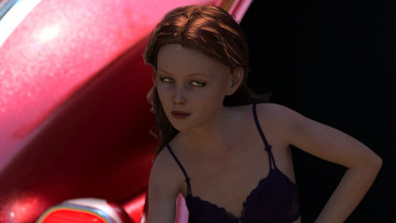 Картинка 3д+графика портрет+ portraits фон взгляд девушка