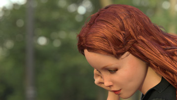 Картинка 3д+графика портрет+ portraits взгляд девушка фон