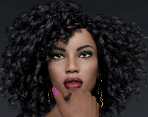 Обои картинки фото 3д графика, портрет , portraits, фон, взгляд, девушка