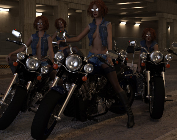 Обои картинки фото 3д графика, люди-авто, мото , people- car ,  moto, фон, взгляд, девушки