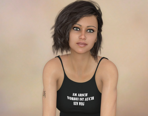 Обои картинки фото 3д графика, люди , people, фон, взгляд, девушка