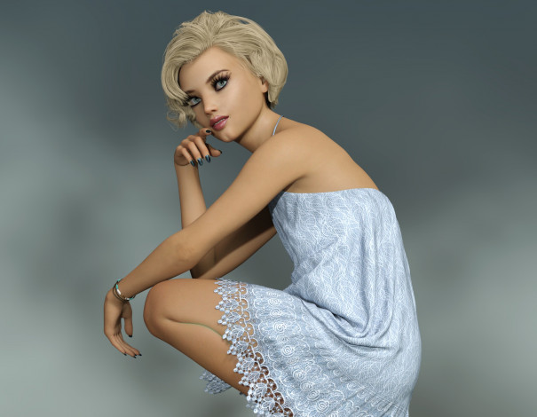 Обои картинки фото 3д графика, люди , people, фон, взгляд, девушка