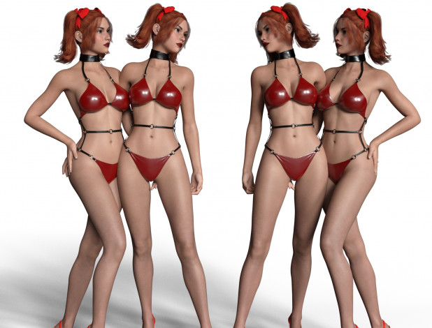 Обои картинки фото 3д графика, люди , people, фон, взгляд, девушки