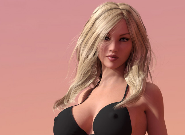 Обои картинки фото 3д графика, люди , people, фон, взгляд, девушка