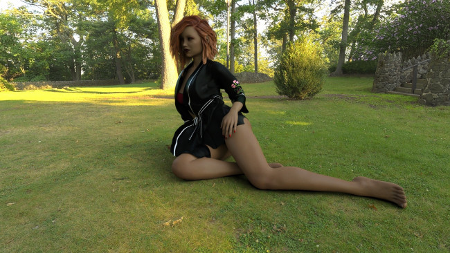 Обои картинки фото 3д графика, люди , people, девушка, взгляд, фон