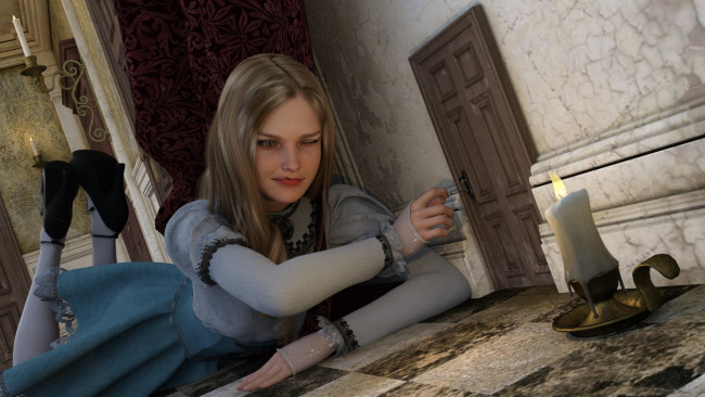 Обои картинки фото 3д графика, люди , people, фон, взгляд, девушка