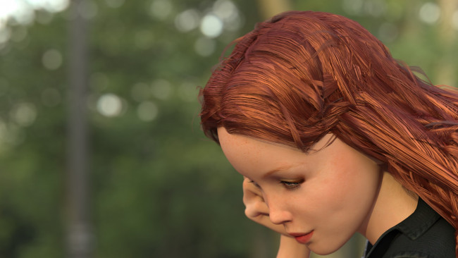 Обои картинки фото 3д графика, портрет , portraits, взгляд, девушка, фон