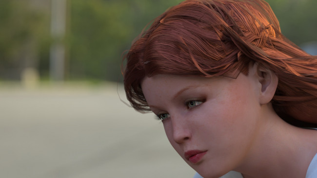 Обои картинки фото 3д графика, портрет , portraits, взгляд, девушка, фон