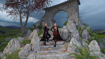 Картинка 3д+графика фантазия+ fantasy девушки взгляд фон