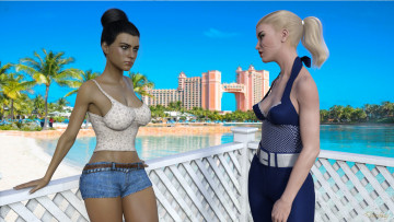 Картинка 3д+графика люди+ people девушки взгляд фон