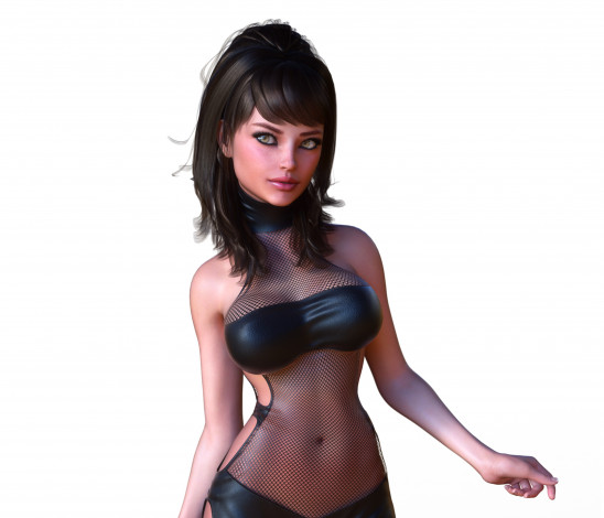 Обои картинки фото 3д графика, люди , people, фон, взгляд, девушка