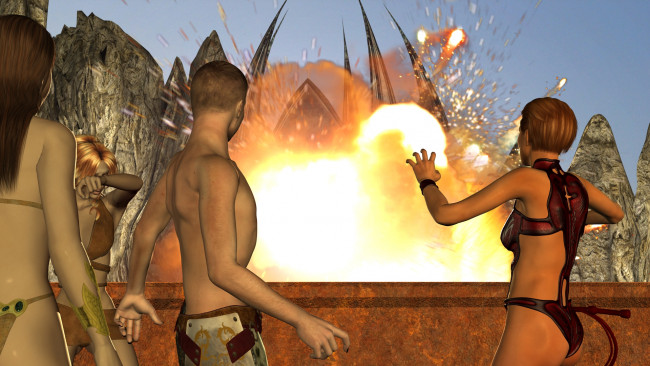 Обои картинки фото 3д графика, фантазия , fantasy, девушки, взгляд, фон