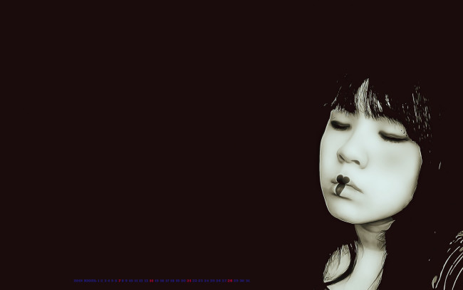 Обои картинки фото календари, компьютерный дизайн, девушка, лицо, 2019, calendar, женщина, черный