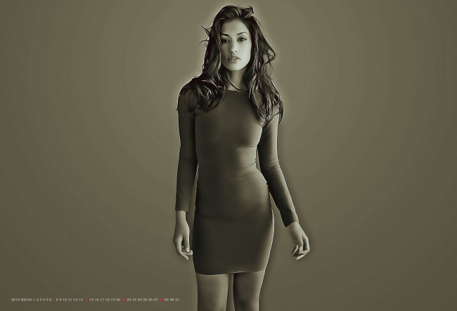Обои картинки фото календари, компьютерный дизайн, девушка, 2019, calendar, женщина, модель, взгляд