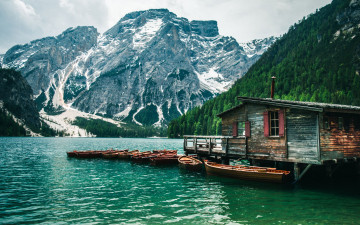 Картинка корабли лодки +шлюпки горы озеро